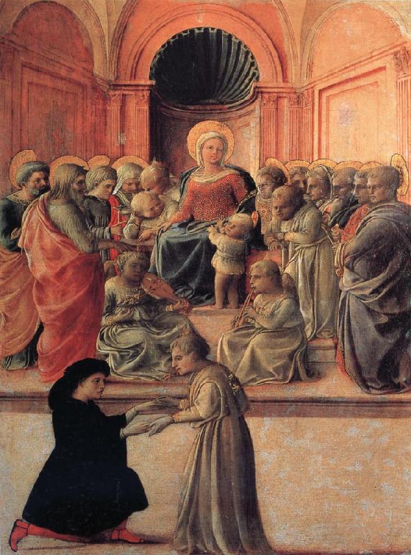 Fra Filippo Lippi Madonna and Child with Angels,Saints and Donor Germany oil painting art